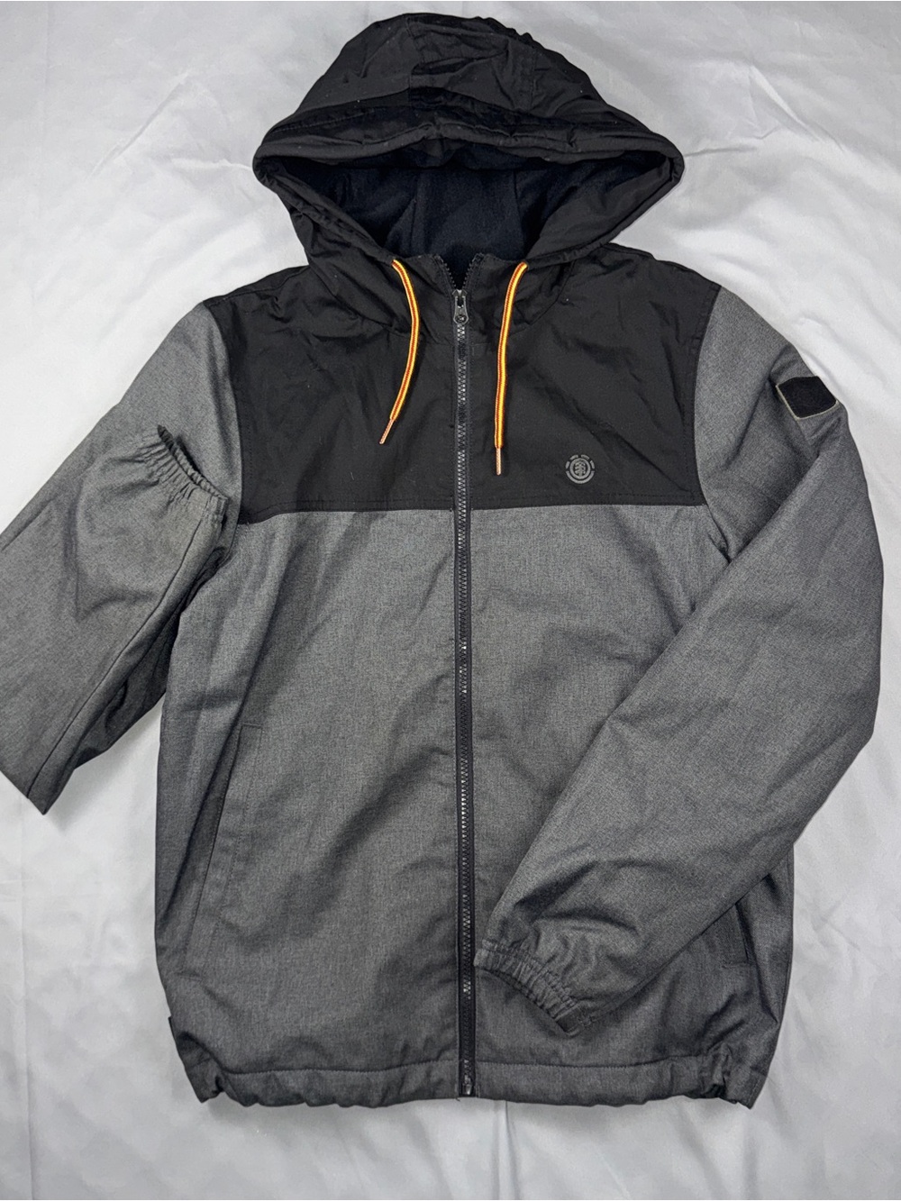 Element Wolfeboro Jacket Mens Small Gray Black Hooded Full Zip Softshell Outdoor